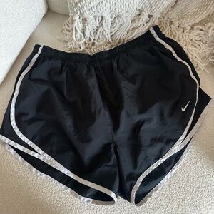 Nike Black Athletic Shorts with White Piping